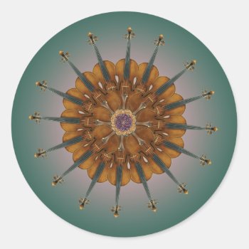 Radiant Violins Classic Round Sticker by missprinteditions at Zazzle