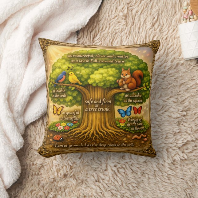 Radiant Visiontree Throw Pillow (Blanket)
