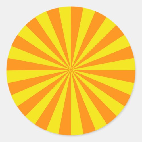Radiant Warm Tone Circular Sunburst Sticker