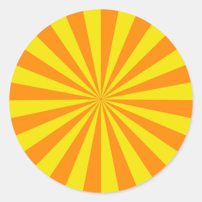 Radiant Warm Tone Circular Sunburst Sticker (Front)