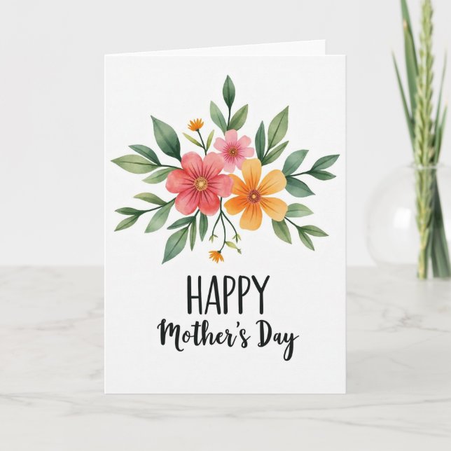 Radiant Watercolor Mothers Day Card (Front)
