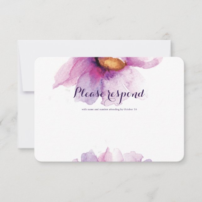 Radiant Watercolor Peonies RSVP Card (Front)