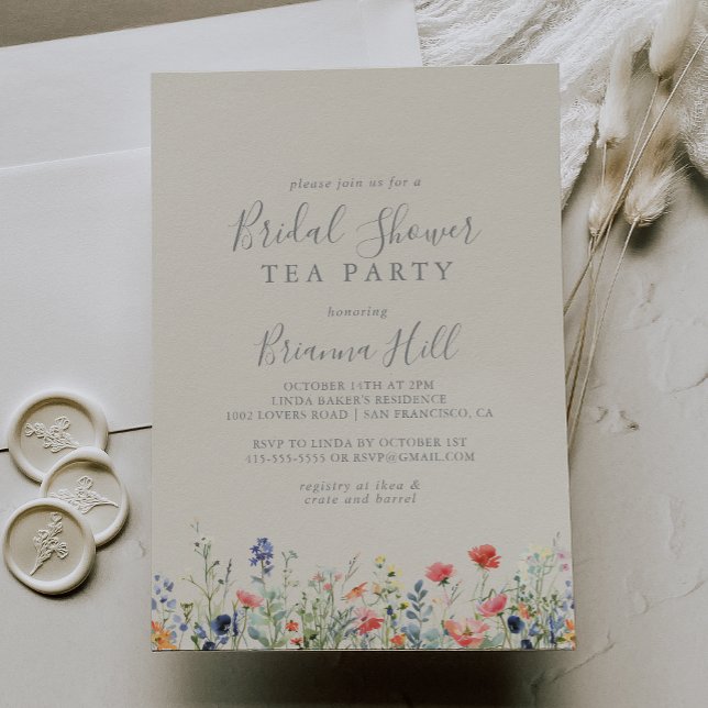 Radiant Wildflower Bridal Shower Tea Party Invitation (Creator Uploaded)