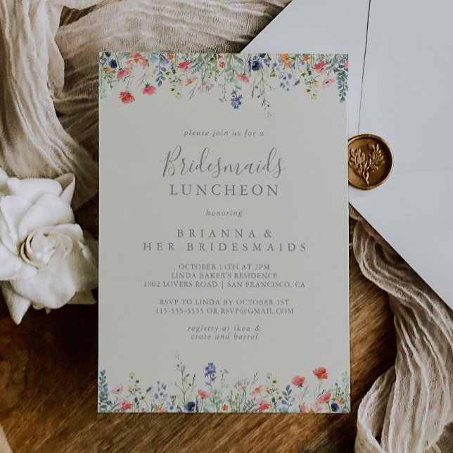 Radiant Wildflower Bridesmaids Luncheon Shower Invitation (Creator Uploaded)