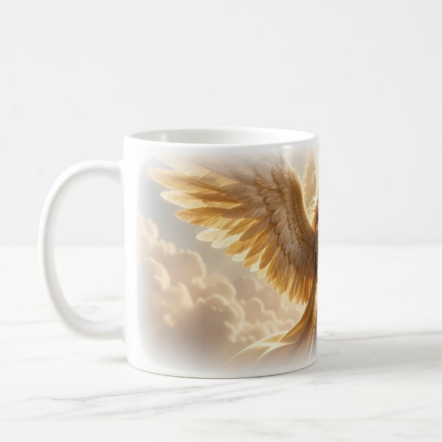 Radiant Winged Warrior of Golden Light Mug (Left)