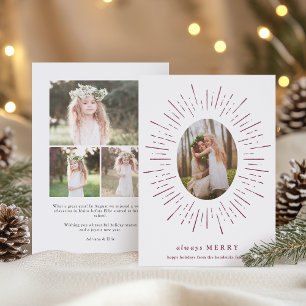 "Radiant Wish" Luxury Elegant Christmas Letterpress Photo Cards