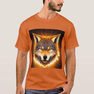 🐺 Radiant Wolf Face Illuminated by Golden Light T-Shirt
