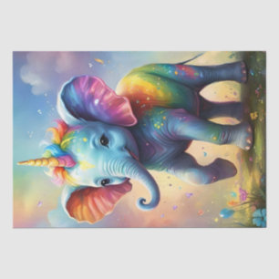 Radiant Wonders: The Rainbow Baby Unicorn Elephant Tissue Paper
