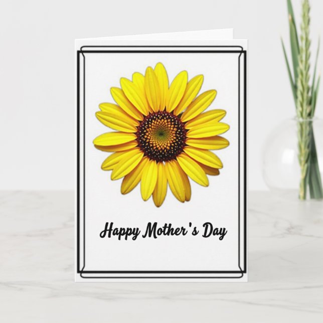Radiant Yellow Bloom Mothers Day Card (Front)