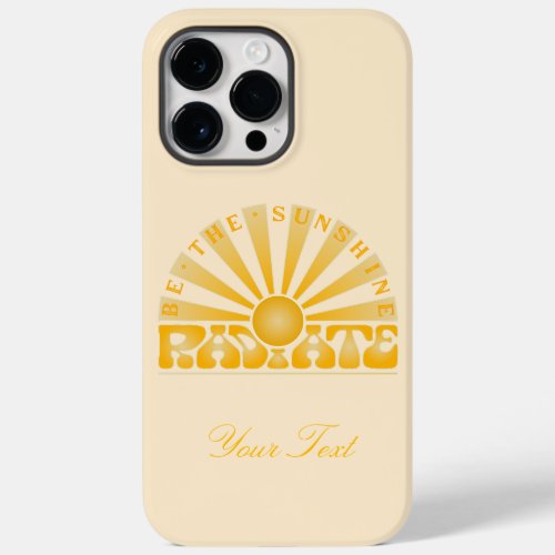 RADIATE Be the Sunshine Vintage Retro Gold  cream Case_Mate iPhone 14 Pro Max Case