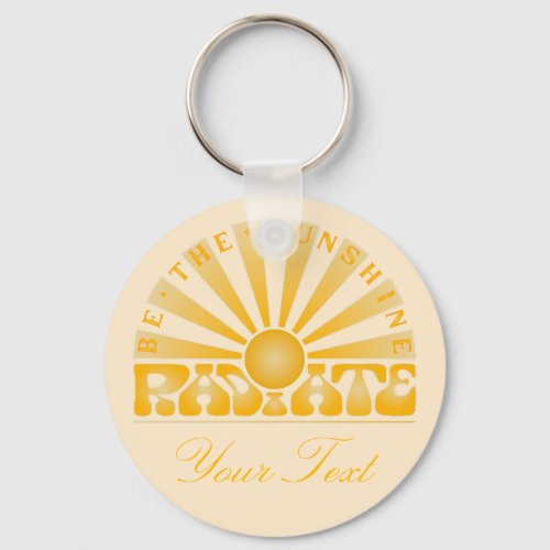 RADIATE Be The Sunshine Vintage Retro Gold  cream Keychain