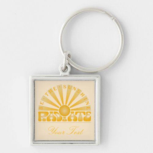 RADIATE Be The Sunshine Vintage Retro Gold  cream Keychain