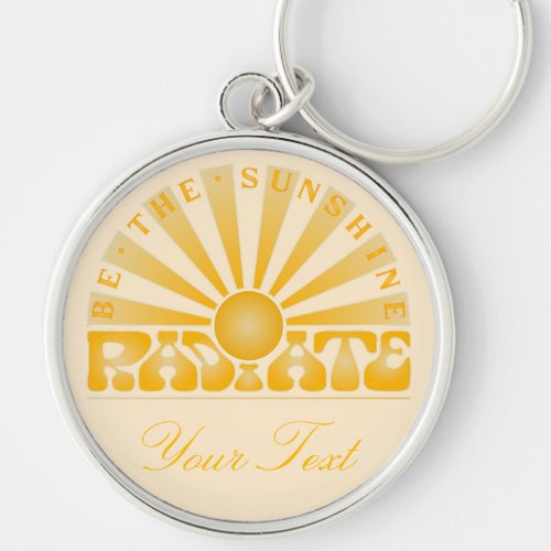 RADIATE Be The Sunshine Vintage Retro Gold  cream Keychain