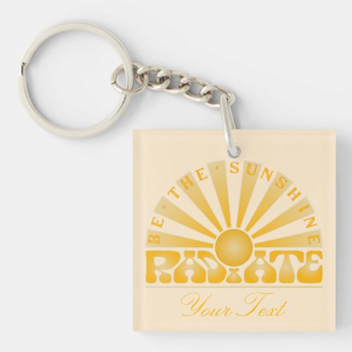 RADIATE Be The Sunshine Vintage Retro Gold  cream Keychain