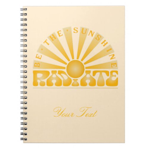 RADIATE Be the Sunshine Vintage Retro Gold  cream Notebook