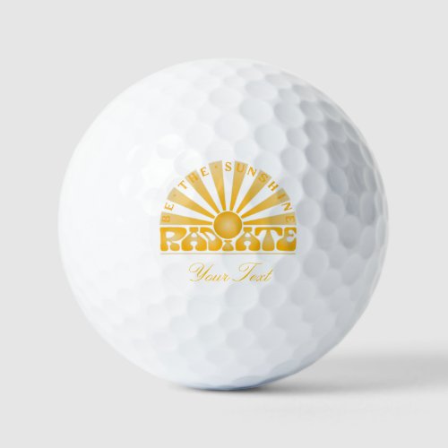 RADIATE Be the Sunshine Vintage Retro Gold Custom Golf Balls