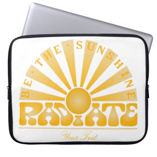 RADIATE Be the Sunshine Vintage Retro Gold Custom Laptop Sleeve