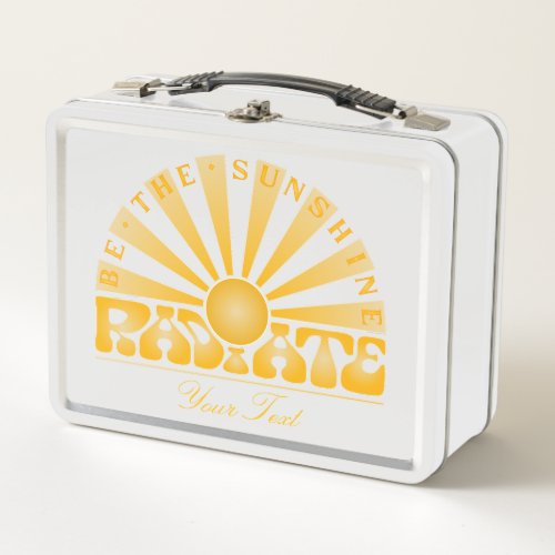 RADIATE Be the Sunshine Vintage Retro Gold Custom Metal Lunch Box