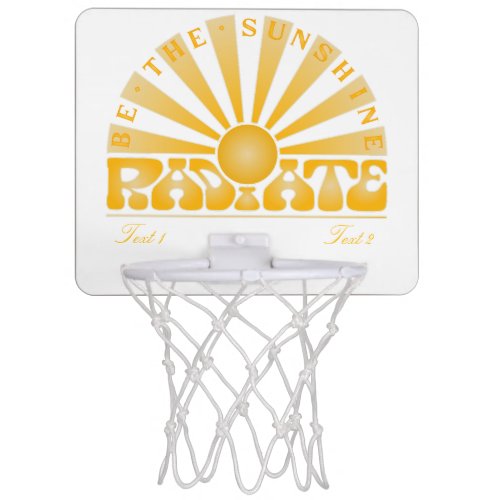 RADIATE Be the Sunshine Vintage Retro Gold Custom Mini Basketball Hoop