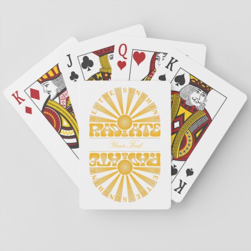 RADIATE Be the Sunshine Vintage Retro Gold Custom Poker Cards