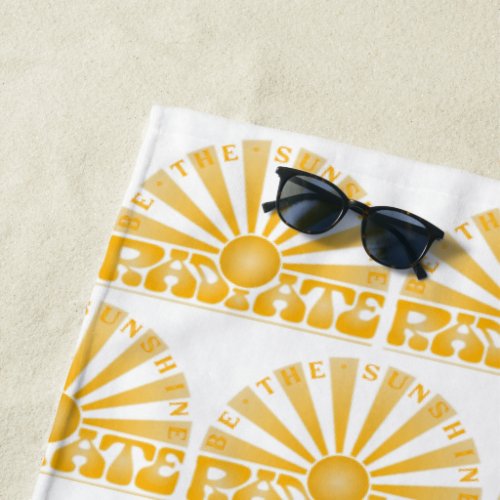 RADIATE Be the Sunshine Vintage Retro Gold Graphic Beach Towel