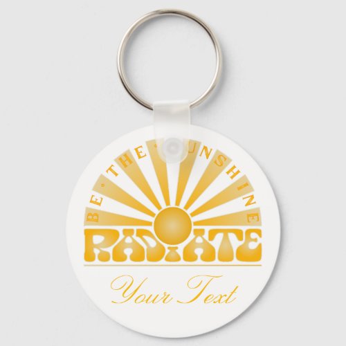 RADIATE Be The Sunshine Vintage Retro Gold Graphic Keychain