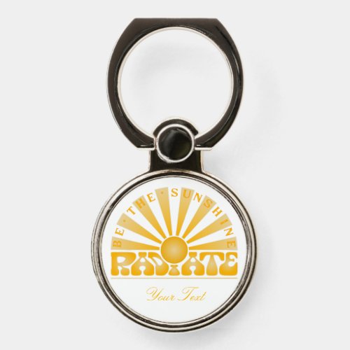 RADIATE Be the Sunshine Vintage Retro Gold Graphic Phone Ring Stand