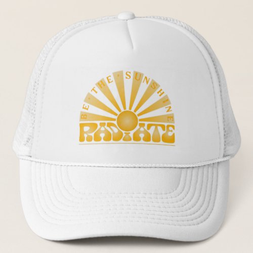 RADIATE Be The Sunshine Vintage Retro Gold Graphic Trucker Hat