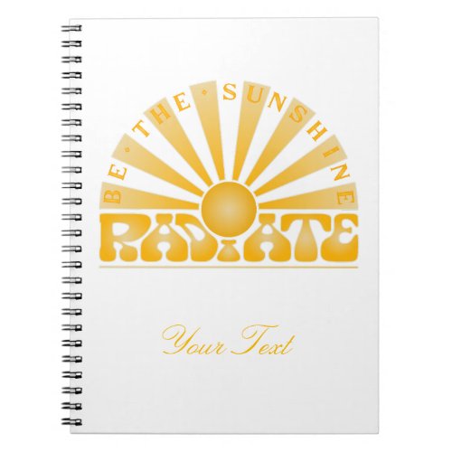 RADIATE Be the Sunshine Vintage Retro Gold Notebook