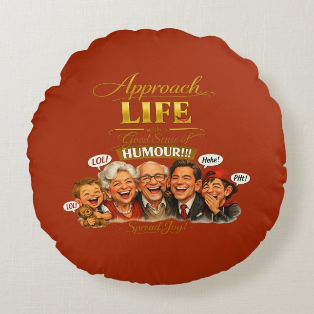 Radiate joy round pillow (Front)