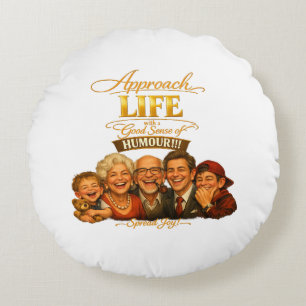 Radiate joy round pillow