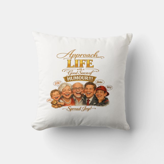Radiate joy throw pillow (Front)
