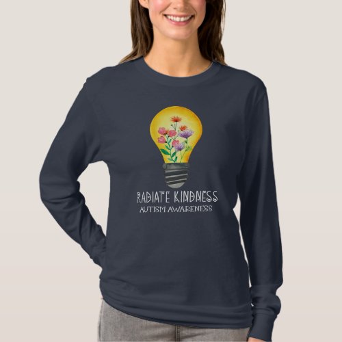 Radiate Kindness Autism Awareness Lightbulb T_Shirt