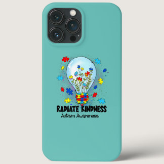 Radiate kindness lightbulb Autism Awareness iPhone 13 Pro Max Case