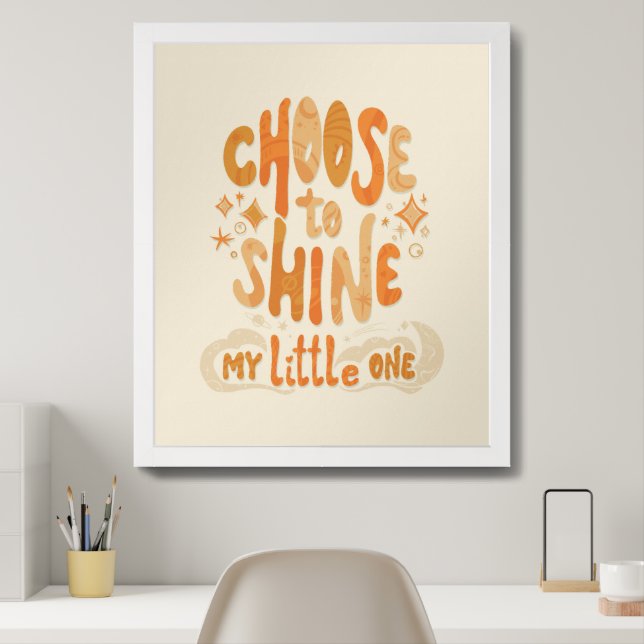 Radiate Positivity: Choose to Shine Inspirational Framed Art (Home Office)