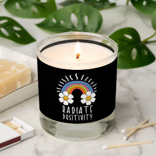 Radiate Positivity   Colorful Rainbow and Flowers Scented Candle
