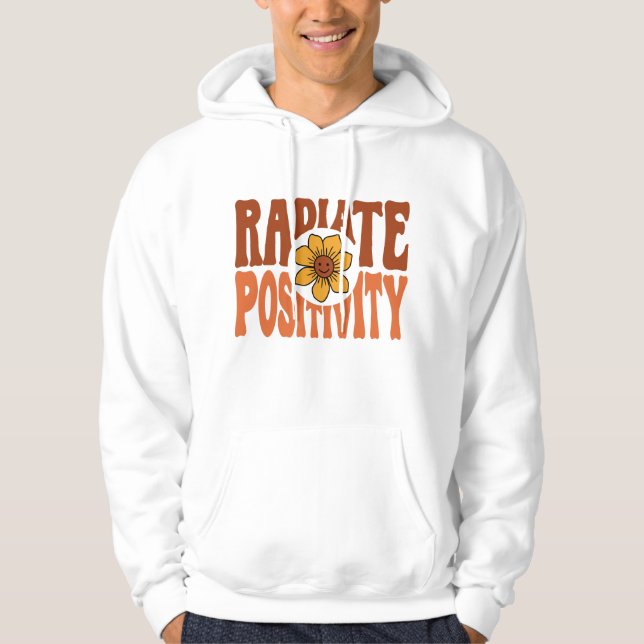 Radiate Positivity Retro Flower Smiley Hoodie (Front)