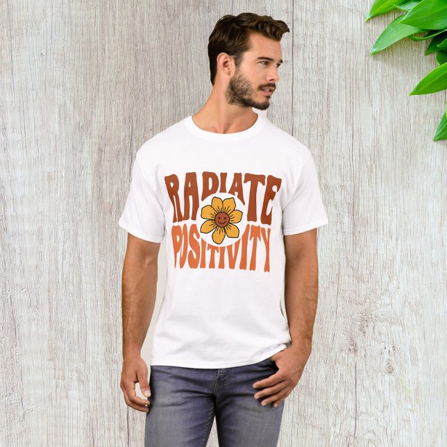 Radiate Positivity Retro Flower Smiley T-Shirt (Creator Uploaded)