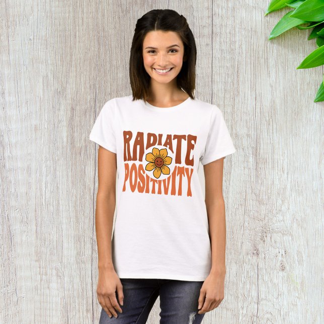 Radiate Positivity Retro Flower Smiley T-Shirt (Creator Uploaded)