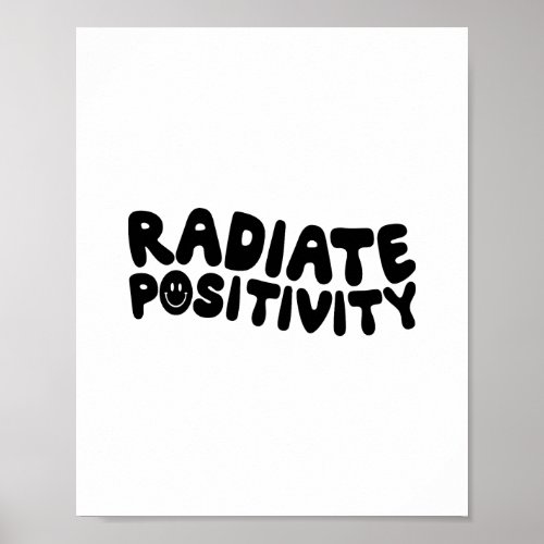 Radiate Positivity Retro Groovy Vintage  Poster