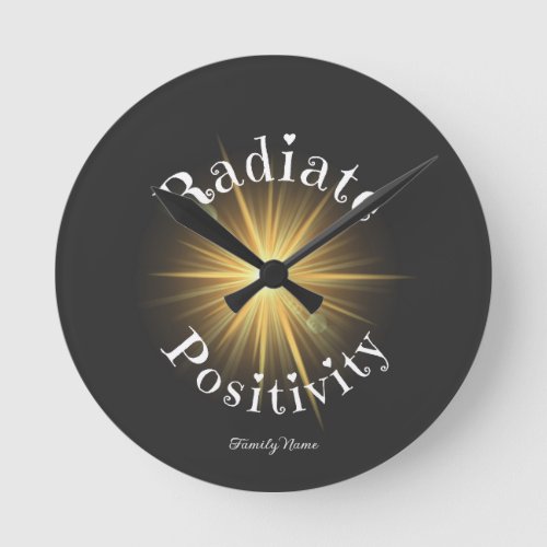 Radiate Positivity Sun Monogrammed  Round Clock