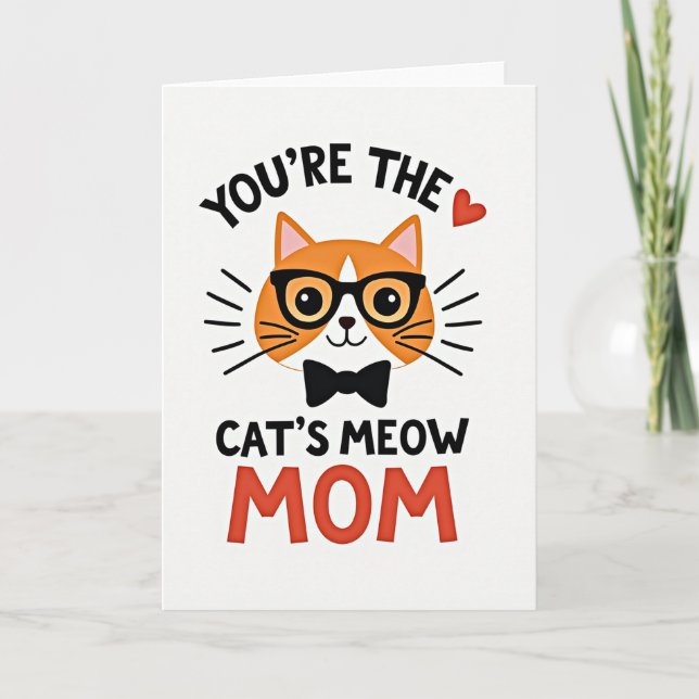Radiating Cat Mom Card (Front)