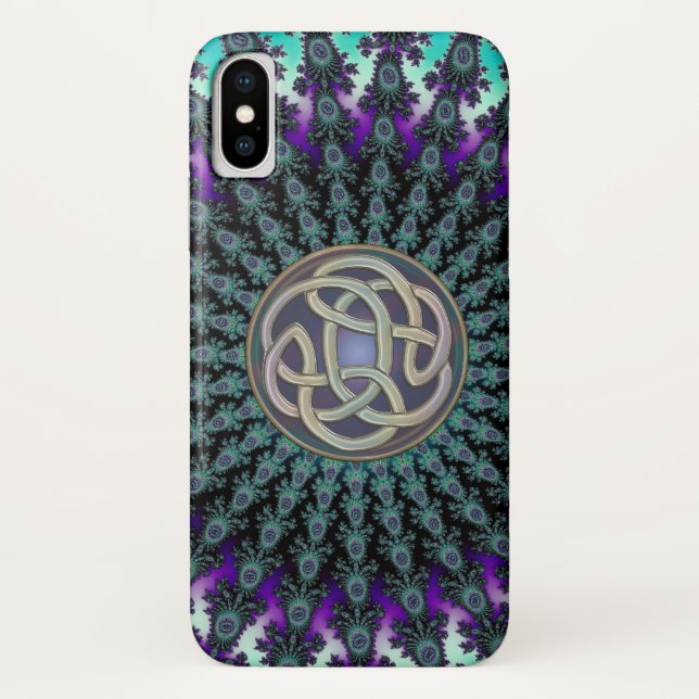 Radiating Fractal Mandala Grunge Celtic Knot Case-Mate iPhone Case (Back)
