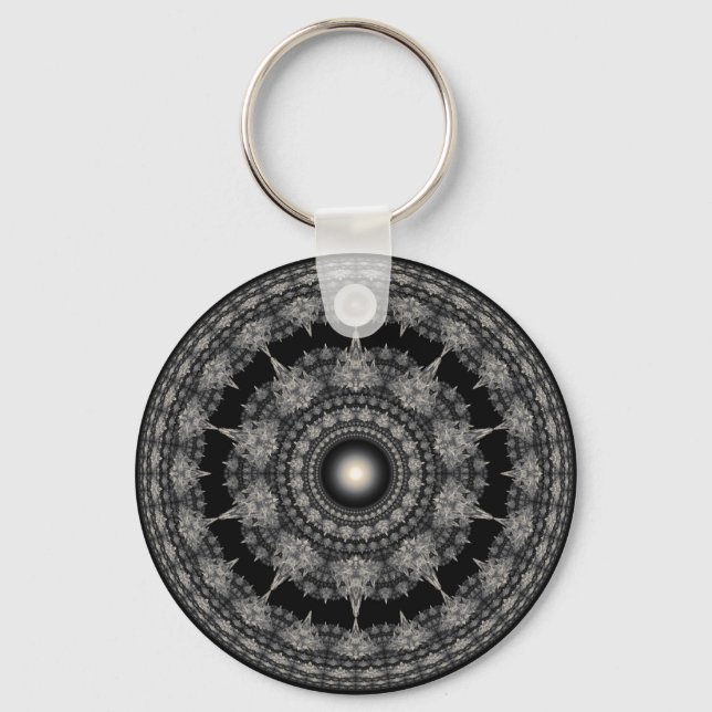 Radiating fractal star ornament keychain (Front)