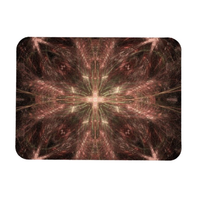 Radiating Gold Cross Abstract Magnet (Horizontal)