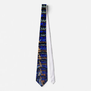 Radiating Nativity Stained Glass Blue Neck Tie