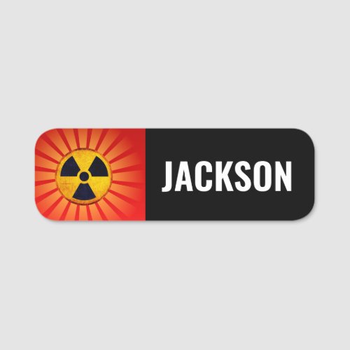 Radiating Radiation Symbol Name Tag