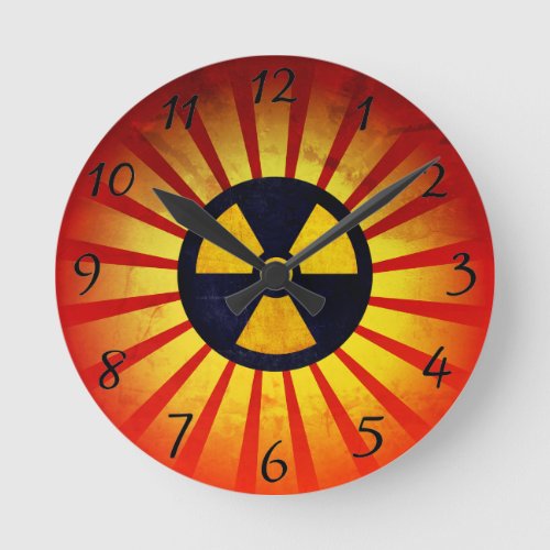 Radiating Radiation Symbol Round Clock