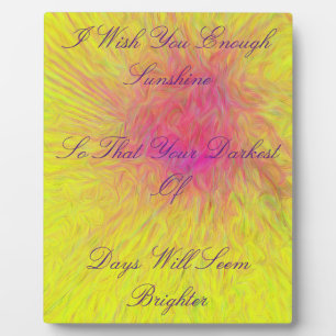 Radiating Rose "I Wish You Enough" Abstract Plaque