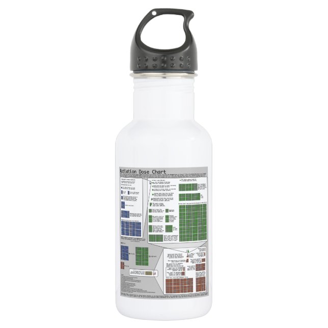 Radiation Dose Chart (Physics) Stainless Steel Water Bottle (Front)